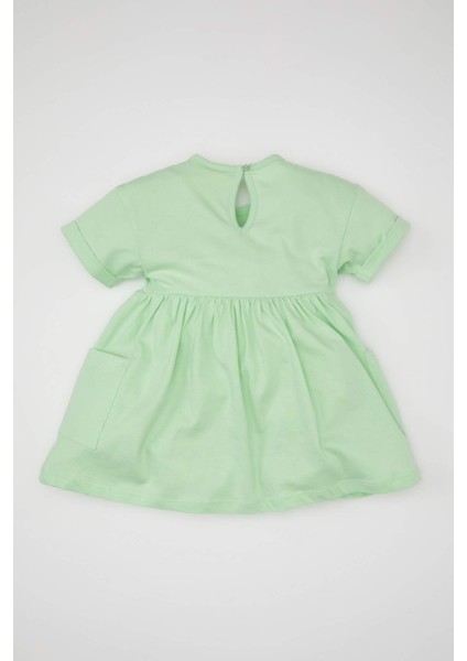 Kız Bebek Baskılı Kısa Kollu Elbise D0487A524HS