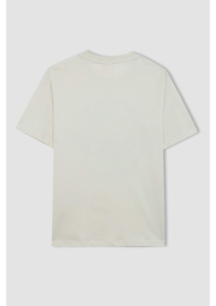 Erkek Çocuk Bisiklet Yaka Baskılı Kısa Kollu Tişört