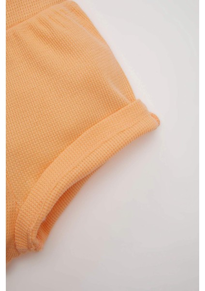 Kız Bebek 2'li Takım Waffle Kolsuz Tulum Bandana C9490A524SM