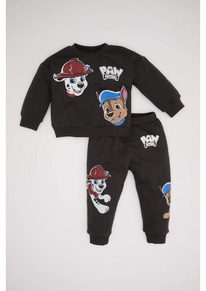 Erkek Bebek 2'li Takım Paw Patrol Bisiklet Yaka Sweatshirt Beli Lastikli Jogger Eşofman Altı D1889A524AU