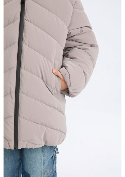 Kız Çocuk Su Geçirmez Kapüşonlu Parka C8520A824AU