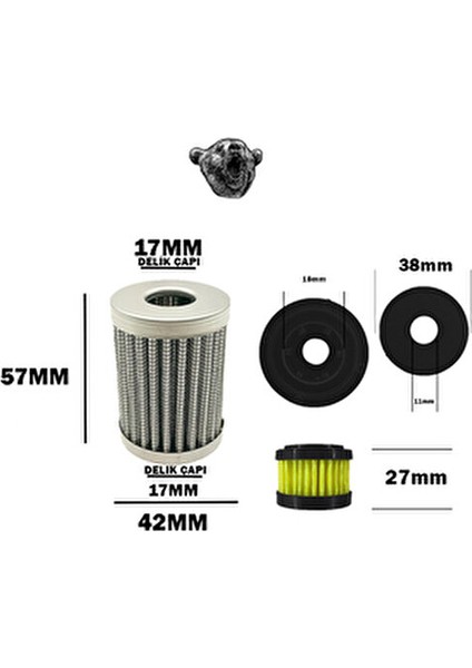 LPG Filtre Bakım Seti Eski Tip 1 Adet Kartuş ve Gaz Kesici Filtre ile LPG Sistemleri için Uygun fırsatları