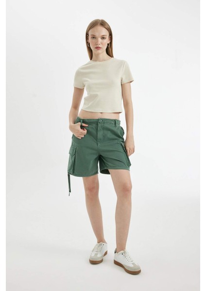 Coool Regular Fit Normal Bel Kısa Paça Gabardin Şort D1006AX24SM