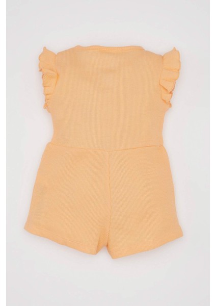 Kız Bebek 2'li Takım Waffle Kolsuz Tulum Bandana C9490A524SM