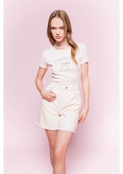 Coool Regular Fit Normal Bel Kısa Paça Gabardin Şort D0964AX24SM