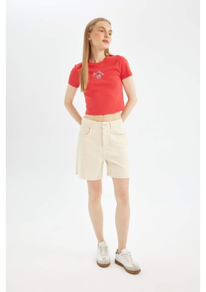 Coool Regular Fit Normal Bel Kısa Paça Gabardin Şort D0964AX24SM