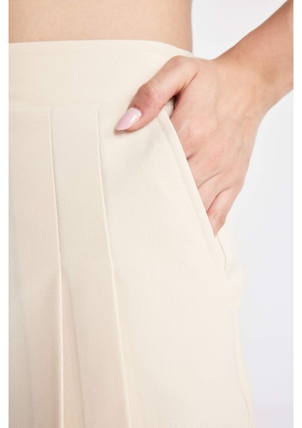 Regular Fit Yüksek Bel Pileli Şort D0963AX24SM