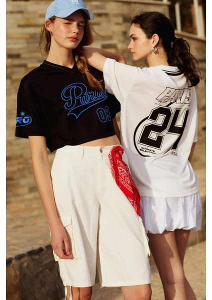 Coool Yüksek Bel Gabardin Bermuda Şort D1250AX24SM