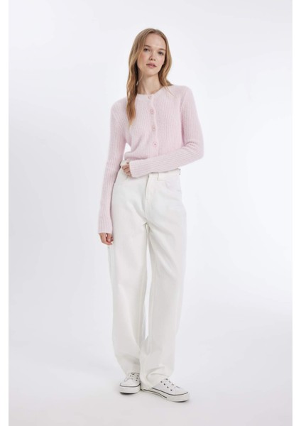 Coool Slim Fit Dar Kesim Bisiklet Yaka Triko Hırka Z9318AZ24WN