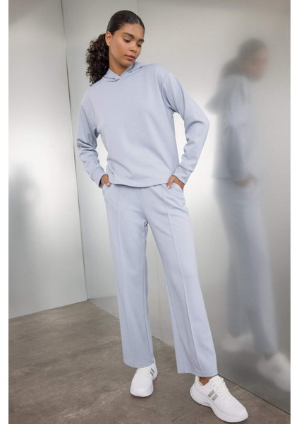 Fit Sporcu Jogger İnce Eşofman Altı Basic Düz Standart Fit Geniş Paça Skuba Dalgıç Kumaş A5628AX24AU