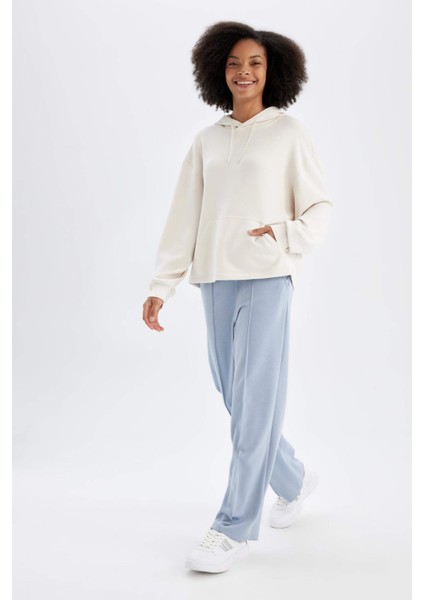 Fit Sporcu Jogger İnce Eşofman Altı Basic Düz Standart Fit Geniş Paça Skuba Dalgıç Kumaş A5628AX24AU