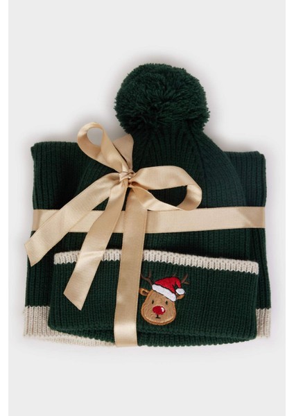 Erkek Çocuk Yılbaşı Temalı 2'li Triko Atkı Bere D1976A824WN