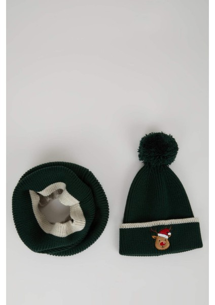 Erkek Çocuk Yılbaşı Temalı 2'li Triko Atkı Bere D1976A824WN