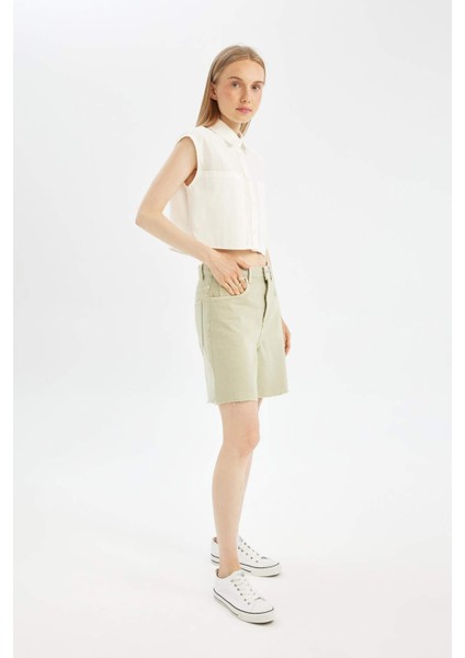 Coool Regular Fit Normal Bel Kısa Paça Gabardin Şort D0964AX24SM