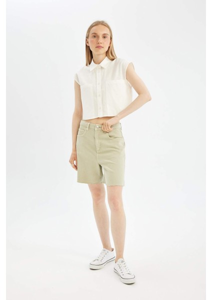 Coool Regular Fit Normal Bel Kısa Paça Gabardin Şort D0964AX24SM