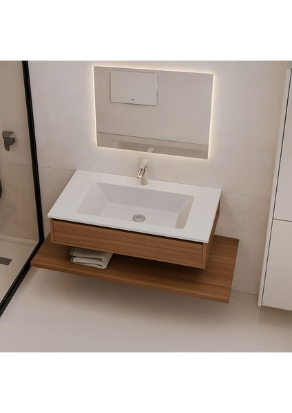 Zenıth 80 Etajerli Antrasit Granit Banyo Lavabosu 80X45 modelleri