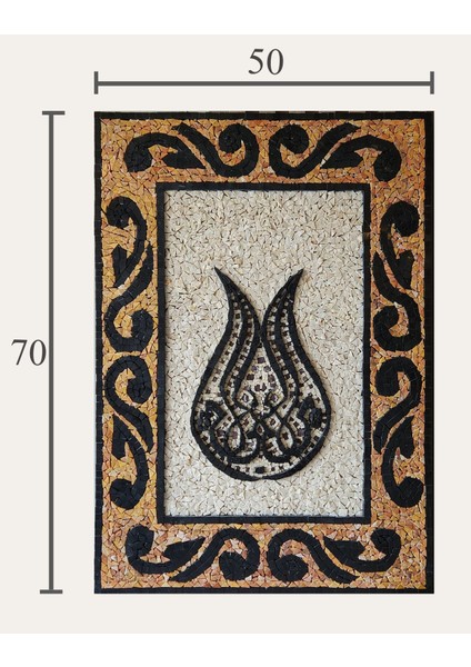 Lale Motifli Mozaik Taş Tablo fiyatları