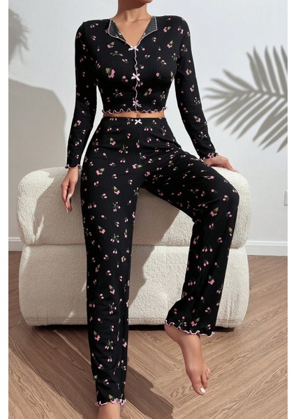Baskılı Özel Kumaş Pijama Takımı indirimleri
