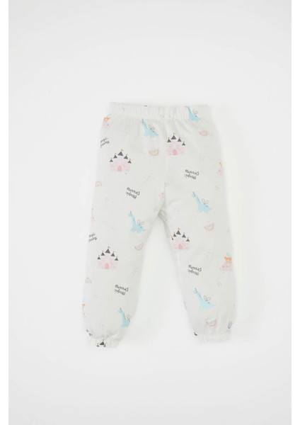 Kız Bebek Pijama Takım Baskılı Uzun Kollu Üst Beli Lastikli Uzun Alt Penye D1799A524AU