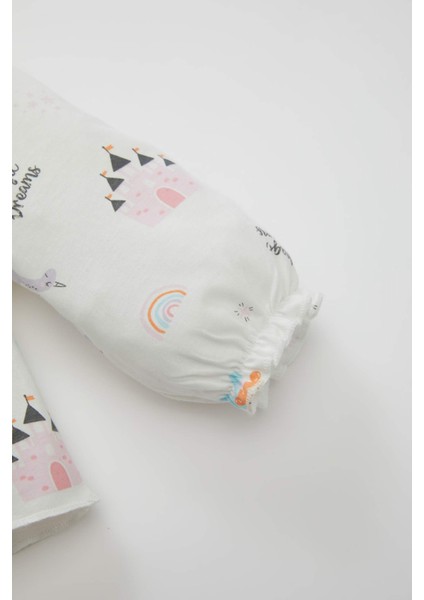 Kız Bebek Pijama Takım Baskılı Uzun Kollu Üst Beli Lastikli Uzun Alt Penye D1799A524AU