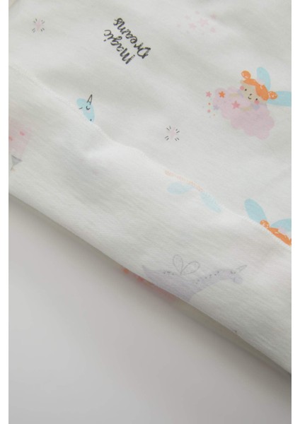 Kız Bebek Pijama Takım Baskılı Uzun Kollu Üst Beli Lastikli Uzun Alt Penye D1799A524AU