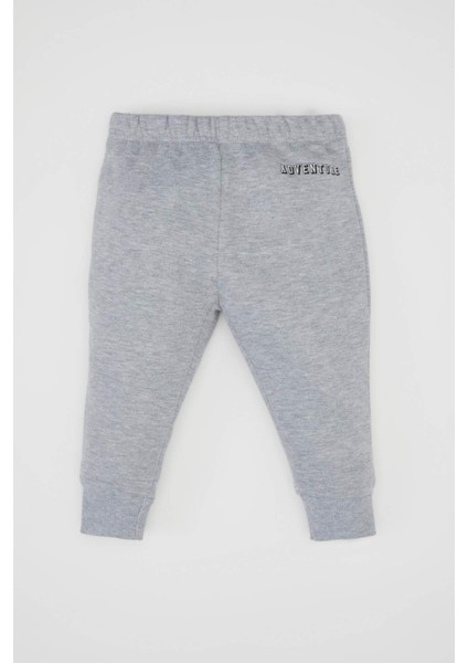 Erkek Bebek 2'li Takım Bisiklet Yaka Baskılı Sweatshirt Üst Beli Lastikli Jogger Eşofman Altı D0723A524WN