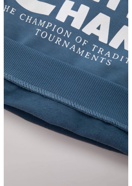 Erkek Bebek 2'li Takım Baskılı Bisiklet Yaka Sweatshirt Üst Jogger Eşofman Altı D0716A524AU