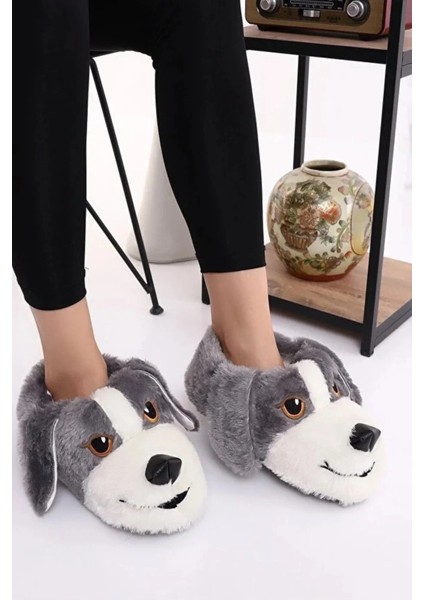 Köpekli Peluş Unisex Hayvanlı Panduf Ev Ayakkabısı modelleri