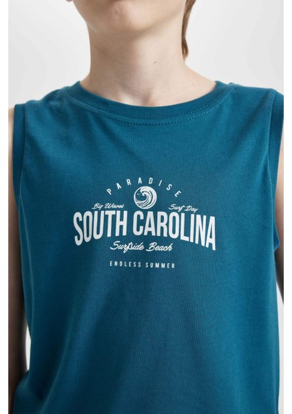 Erkek Çocuk Bisiklet Yaka Baskılı Atlet D0778A824HS