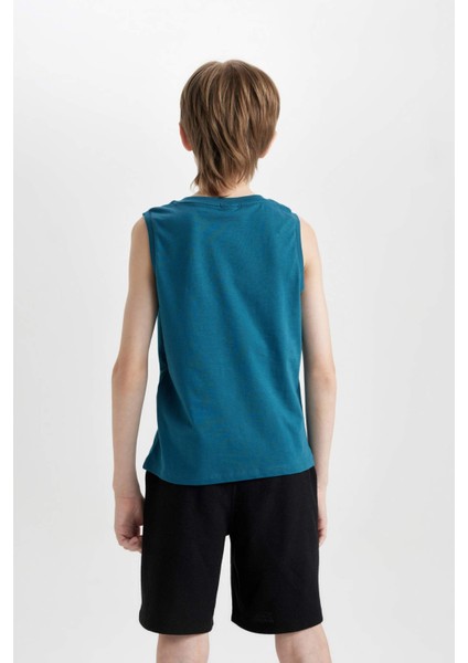 Erkek Çocuk Bisiklet Yaka Baskılı Atlet D0778A824HS