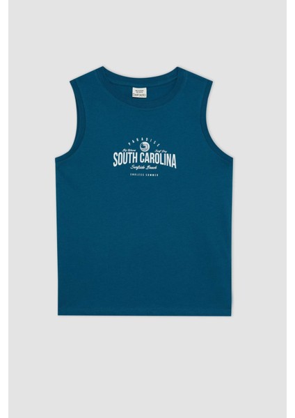 Erkek Çocuk Bisiklet Yaka Baskılı Atlet D0778A824HS