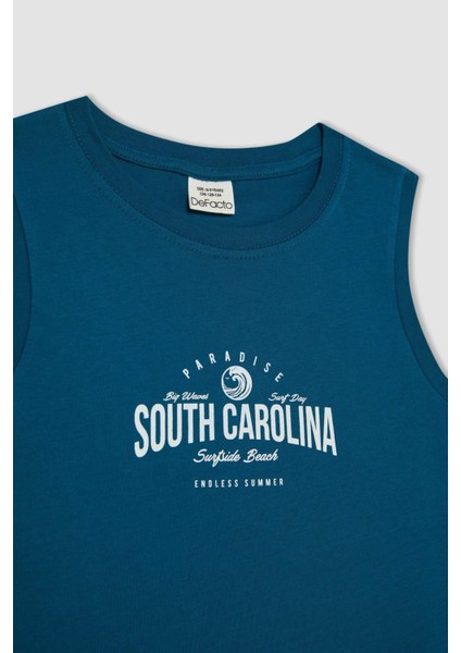 Erkek Çocuk Bisiklet Yaka Baskılı Atlet D0778A824HS