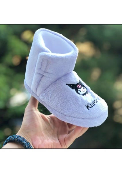 Kız Çocuk Kuromi Panduf Yandan Cırtlı Kaydırmaz Taban Anaokulu Kreş Ev Ayakkabısı modelleri