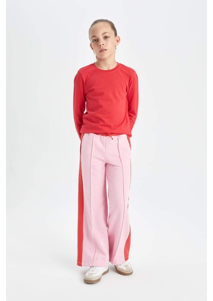 Kız Çocuk Renk Bloklu Wide Leg Geniş Bol Paça Eşofman Altı C9673A824AU