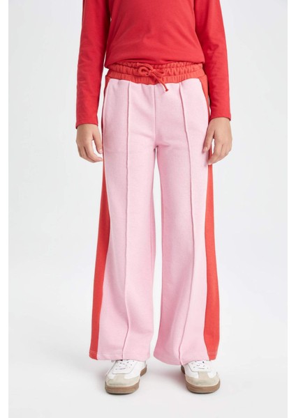 Kız Çocuk Renk Bloklu Wide Leg Geniş Bol Paça Eşofman Altı C9673A824AU