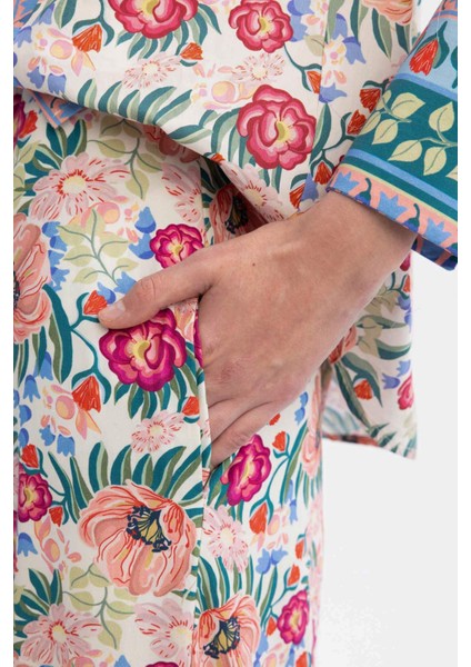 x Lug Von Siga Poplin Pantolon Wide Leg Geniş Paça Desenli Normal Bel C1133AX24SM