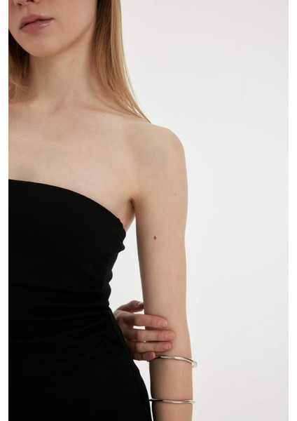 Coool Balloon Fit Straplez Kolsuz Mini Elbise