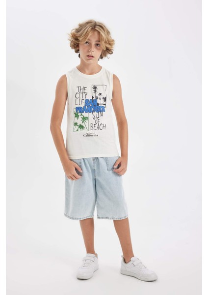 Erkek Çocuk Bisiklet Yaka Baskılı Atlet D0784A824HS