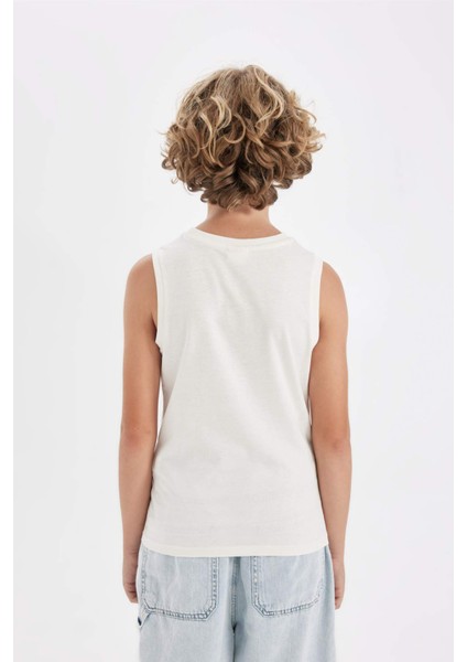 Erkek Çocuk Bisiklet Yaka Baskılı Atlet D0784A824HS