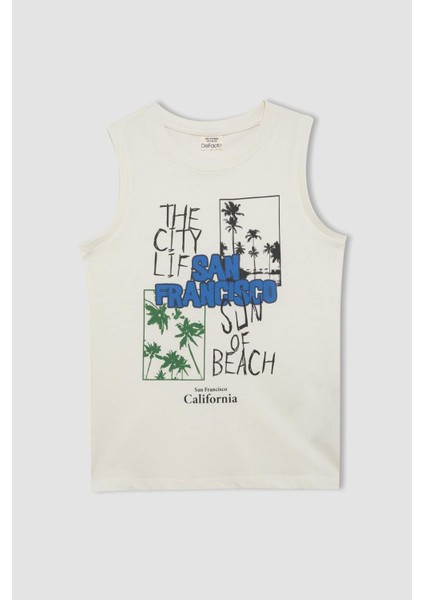 Erkek Çocuk Bisiklet Yaka Baskılı Atlet D0784A824HS