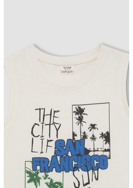 Erkek Çocuk Bisiklet Yaka Baskılı Atlet D0784A824HS