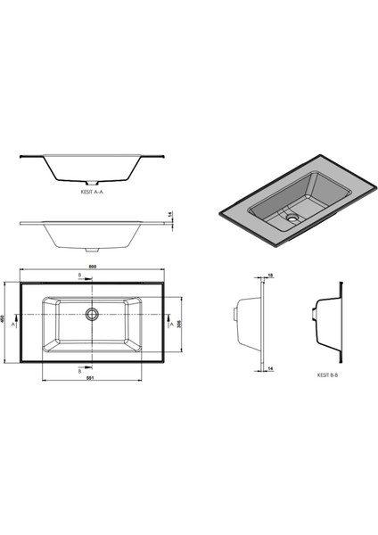 Zenıth 80 Etajerli Siyah Granit Banyo Lavabosu 80X45 fırsatları