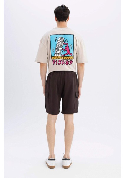 Regular Fit Kargo Cepli Basic Düz Bermuda Şort D0476AX24SM