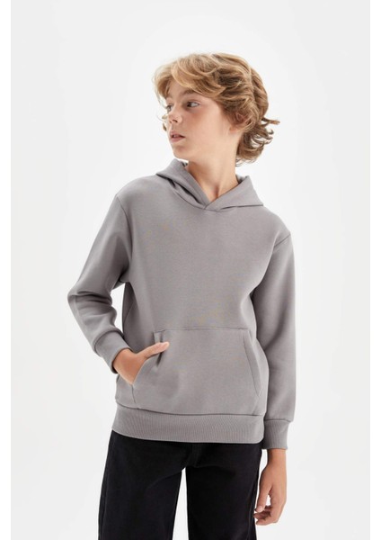 Erkek Çocuk Cepli Kapüşonlu Okul Sweatshirt C7565A824AU