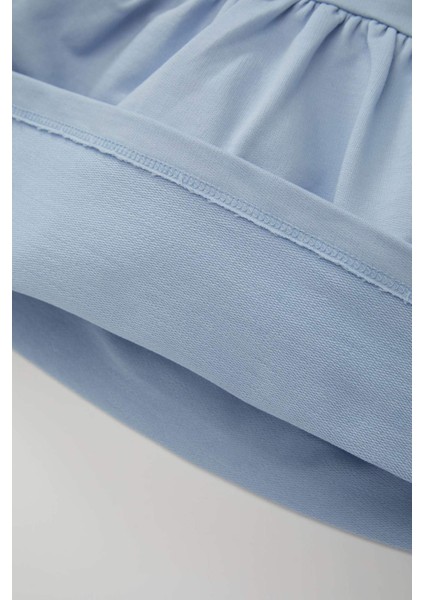 Kız Bebek Bisiklet Yaka Çiçek Baskılı Uzun Kollu Sweatshirt Elbise A6507A524AU