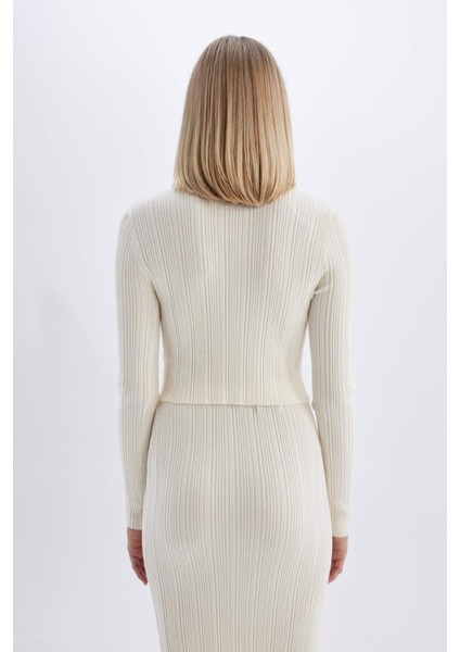 Slim Fit Dar Kesim Bisiklet Yaka Triko Kazak A2057AX24AU