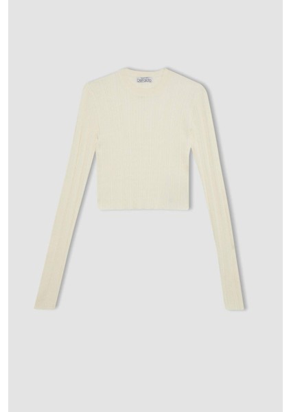 Slim Fit Dar Kesim Bisiklet Yaka Triko Kazak A2057AX24AU