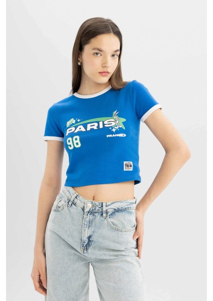 Coool Looney Tunes Fitted Bisiklet Yaka Ribana Kısa Kollu Tişört D1172AX24SM