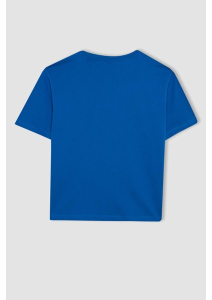 Erkek Çocuk 2'li Takım Baskılı Kısa Kollu Tişört Üst Beli Lastikli Kısa Şort D1160A824HS