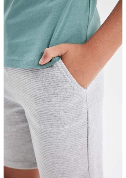 Erkek Çocuk 2'li Takım Baskılı Kısa Kollu Tişört Şort D1158A824HS